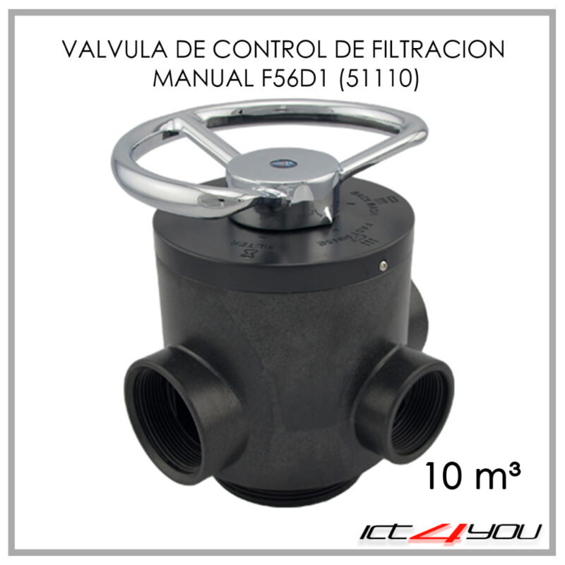 VALVULA DE CONTROL RUNXIN DE FILTRACION MANUAL 51110 (F56D1) 10 M³