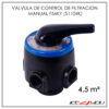 VALVULA DE CONTROL RUNXIN DE FILTRACION MANUAL 51104K (F56KY) 4 M³