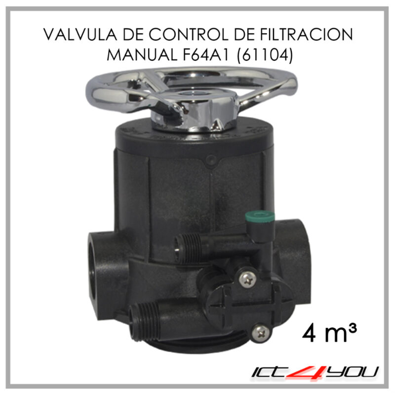 VALVULA DE CONTROL RUNXIN DE FILTRACION Y SUAVIZACION MANUAL 61104 (F64A1) 4 M³