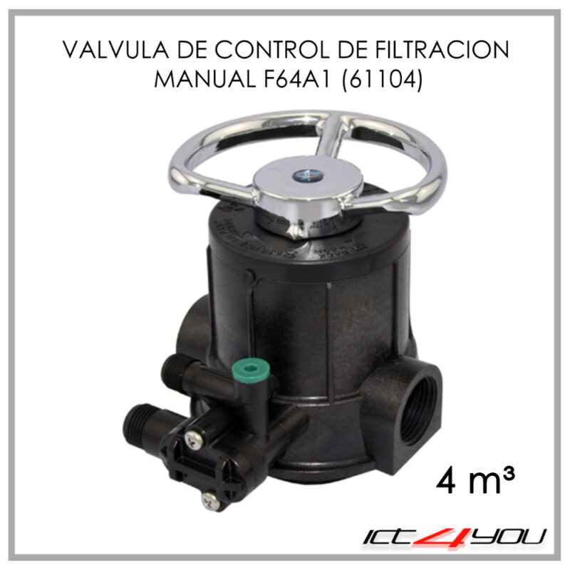 VALVULA DE CONTROL RUNXIN DE FILTRACION Y SUAVIZACION MANUAL 61104 (F64A1) 4 M³