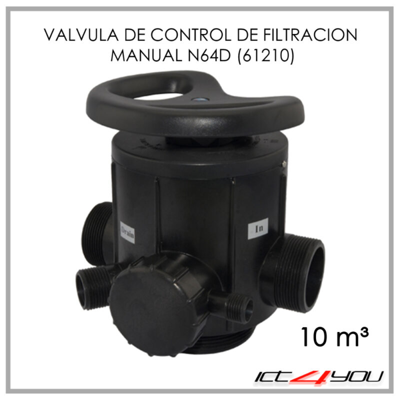 VALVULA DE CONTROL RUNXIN DE FILTRACION Y SUAVIZACION MANUAL 61210 (N64D) 10 M³